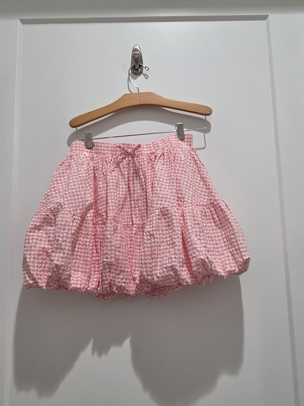 Cat & Jack Pink Gingham Tiered Bubble Skirt